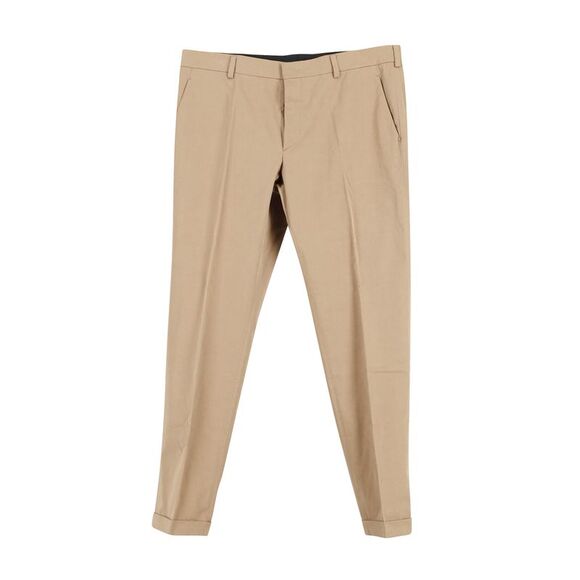 Prada Straight Cut Trousers in Beige Cotton